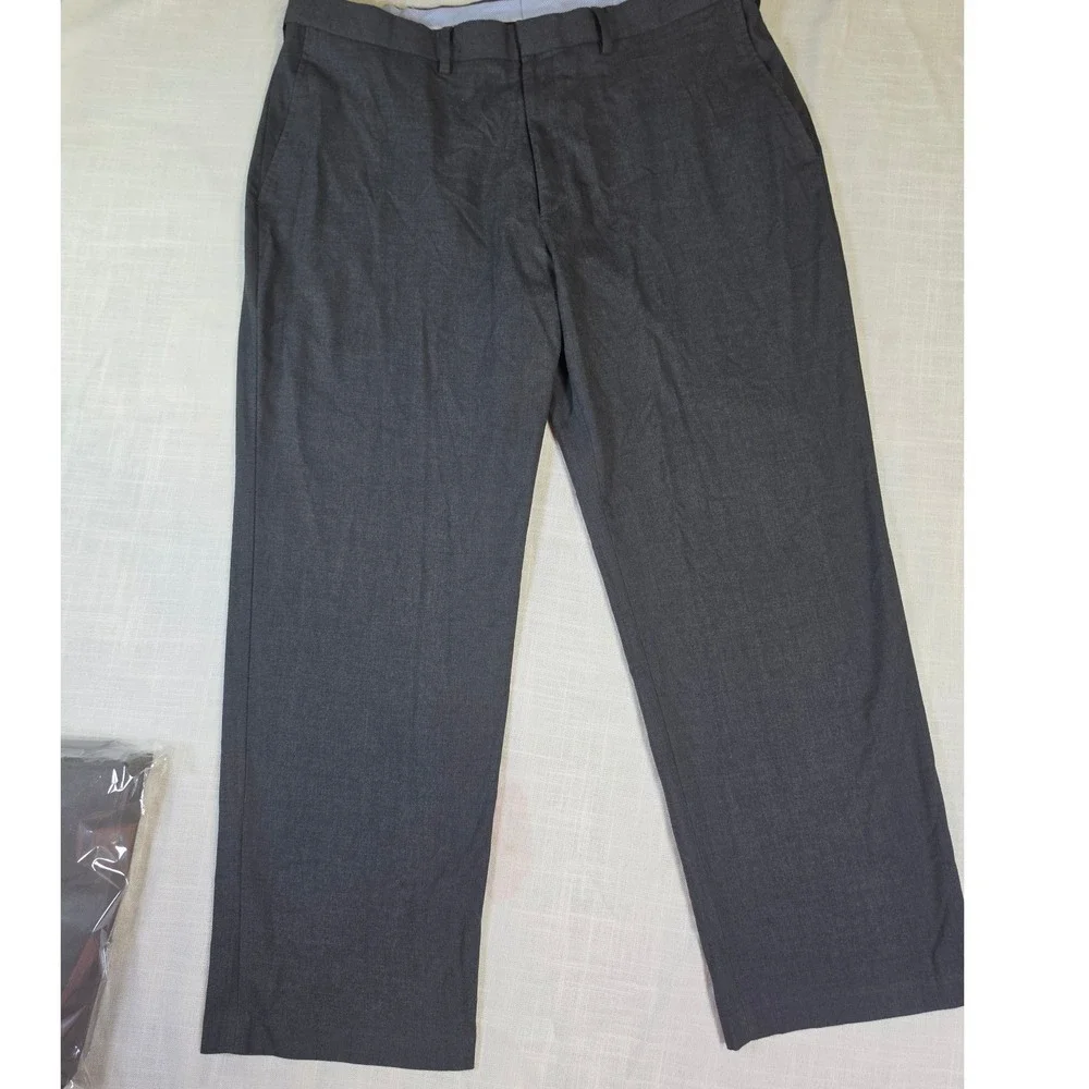J.M. Haggar Mens Classic Fit Dress Pants Charcoal Gray 38x29 HD00885 Flat Front